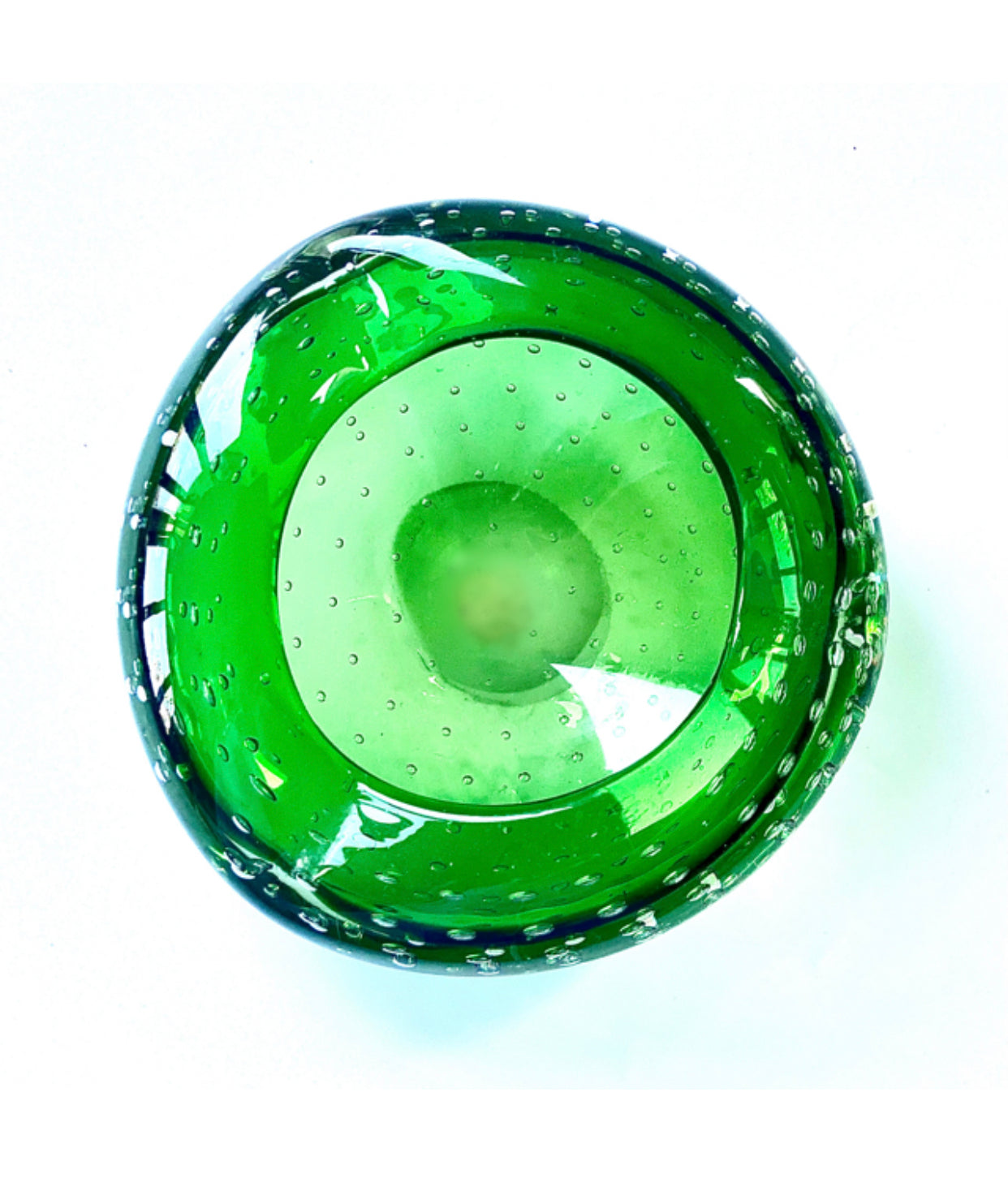 A forest leaf green Murano glass bowl