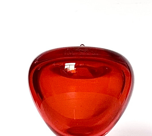 A Murano scarlet rose red glass apple paperweight