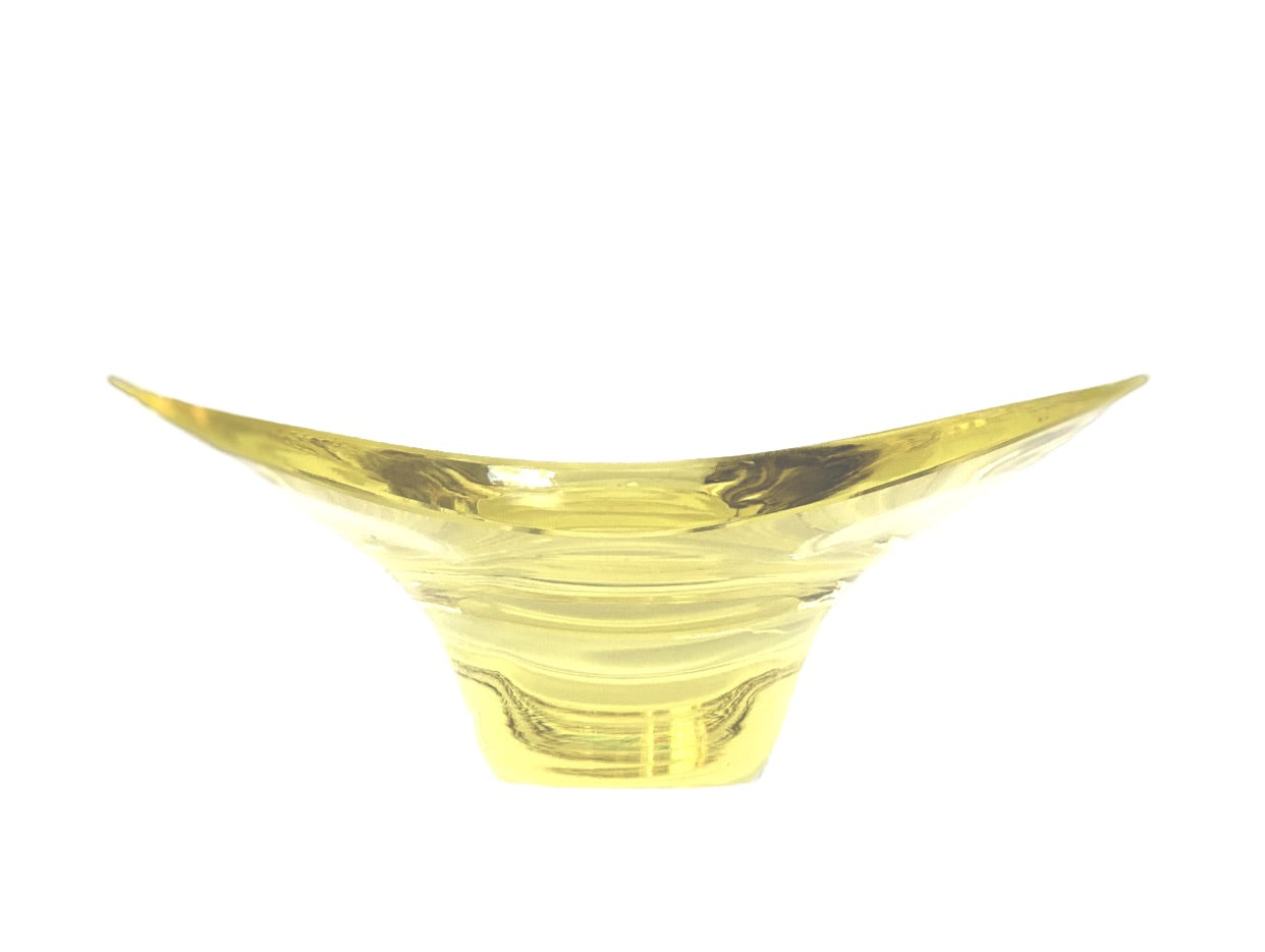 A Holmegaard glass bowl in lemon yellow