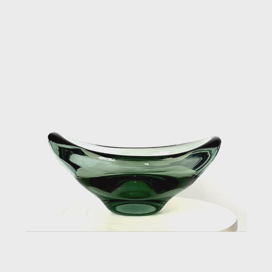 A Murano glass bowl in sage green.