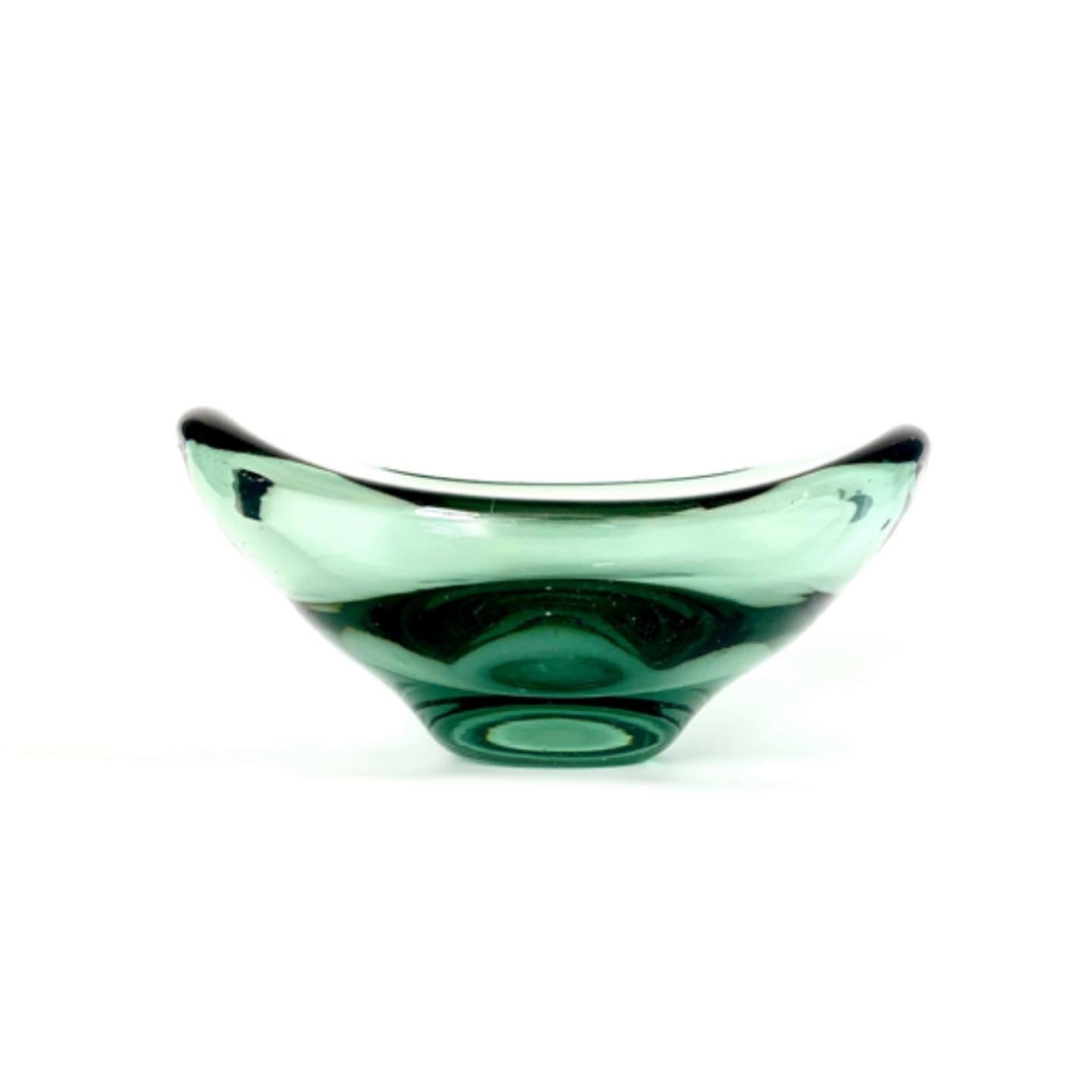 A Murano glass bowl in sage green.