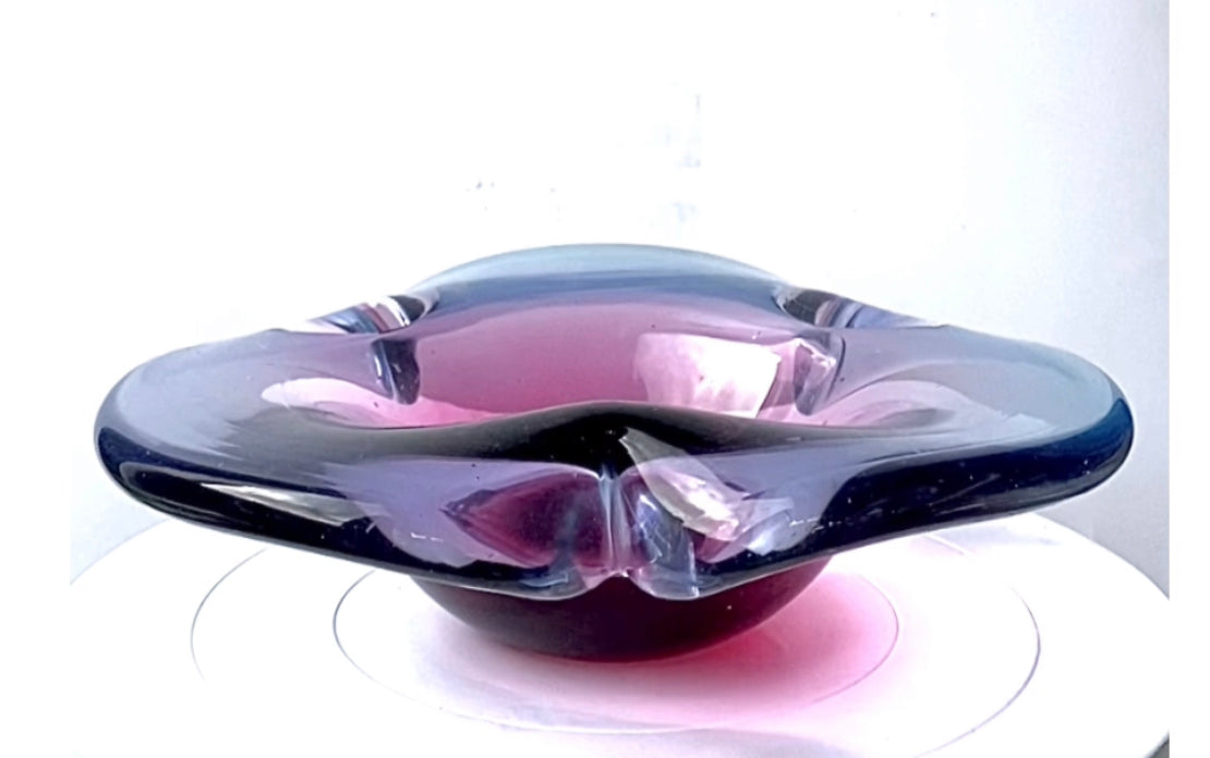 A Murano freeform Sommerso bowl by Segusa .