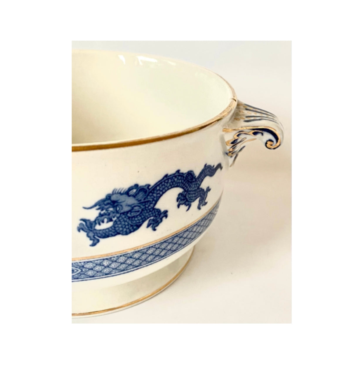 Chinese porcelain bowl with gold gilding.