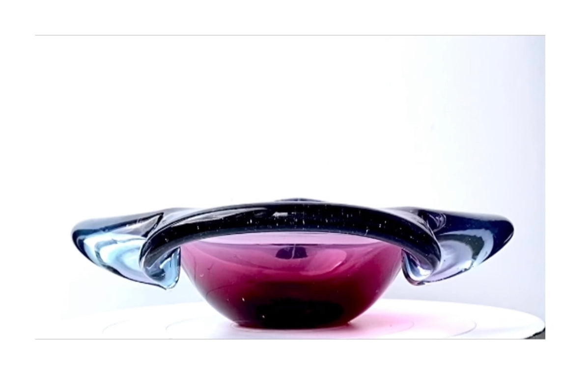 A Murano freeform Sommerso bowl by Segusa .