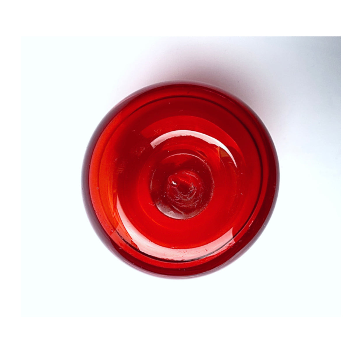 A Murano scarlet rose red glass apple paperweight