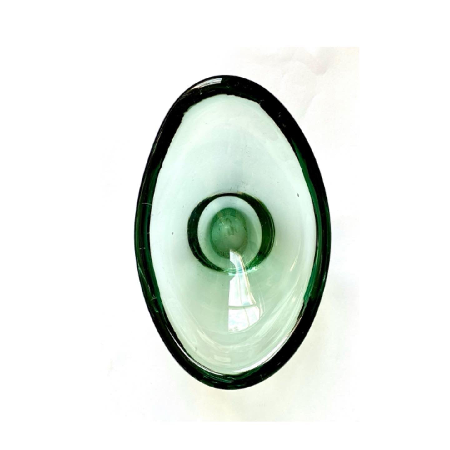 A Murano glass bowl in sage green.