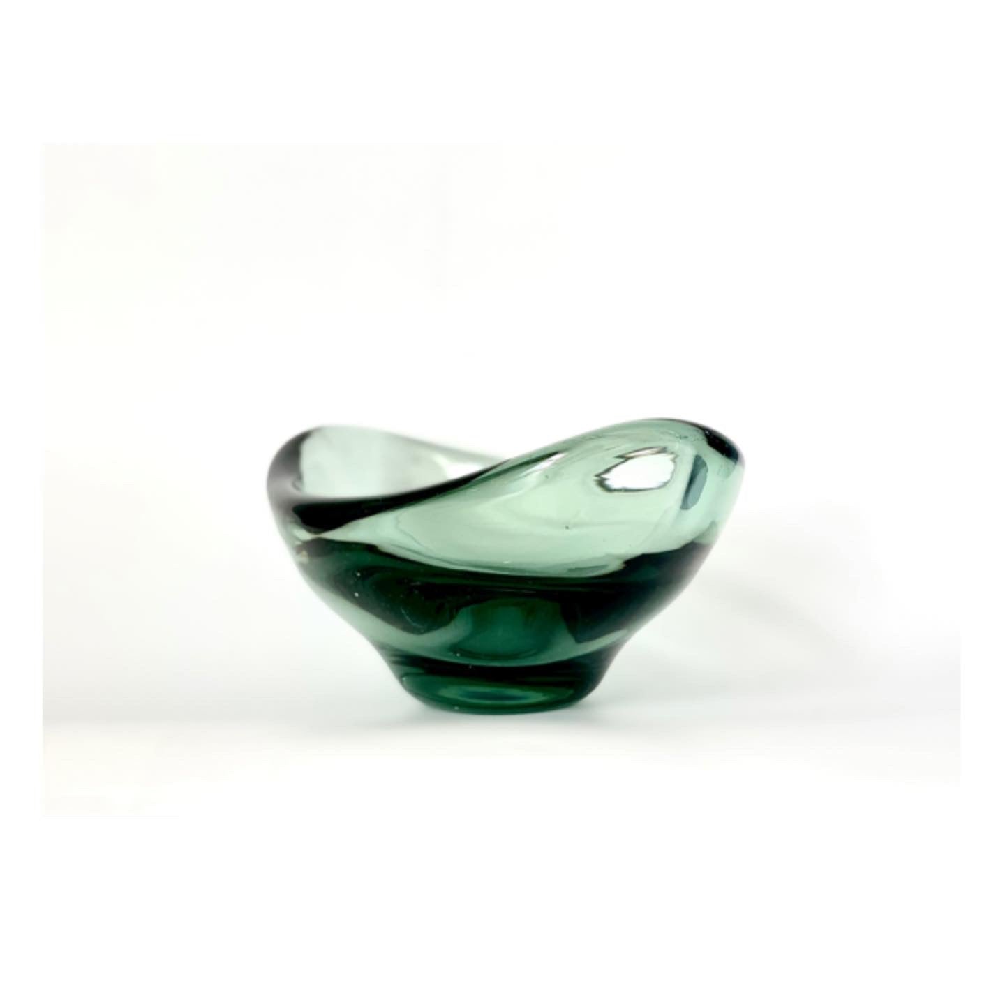 A Murano glass bowl in sage green.