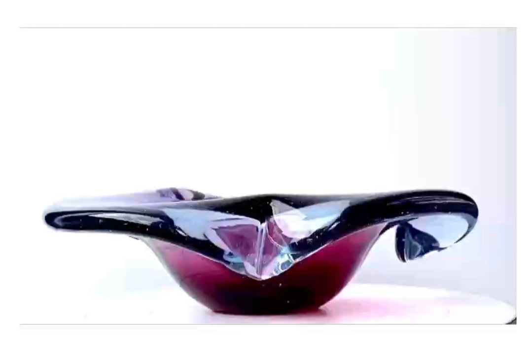 A Murano freeform Sommerso bowl by Segusa .